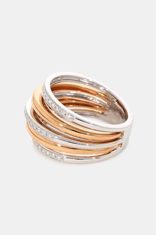 Bague - Or jaune, blanc et diamants