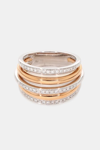 Bague - Or jaune, blanc et diamants