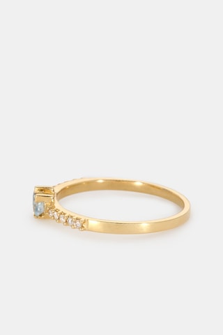 Bague - Or jaune 18 carats, diamants et topaze