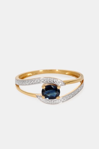 Bague - Or jaune 18 carats et saphir