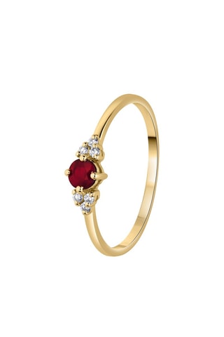 Bague - Or blanc 18 carats, rubis et diamants