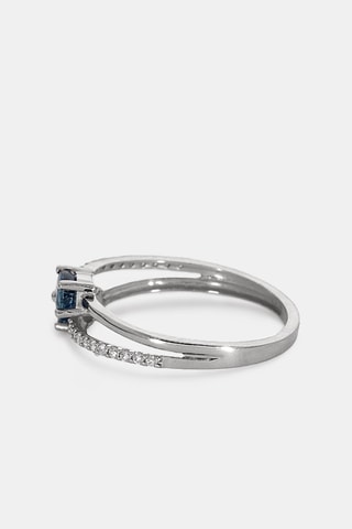 Bague - Or blanc 18 carats, saphirs et diamants