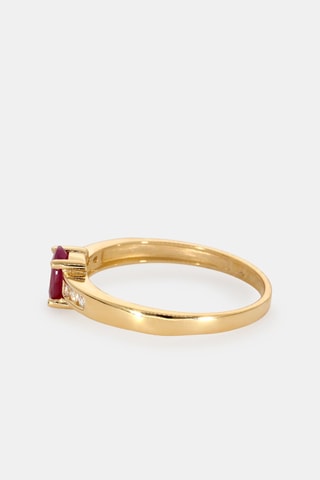 Bague - Or jaune 18 carats, rubis et diamants