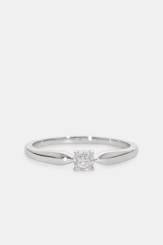 Bague - Or blanc 18 carats et diamant