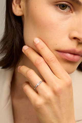 Bague - Or blanc 18 carats et diamant