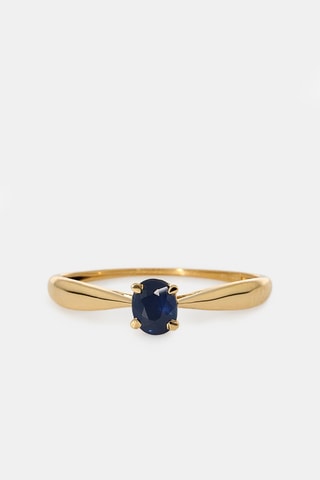 Bague - Or jaune 18 carats et saphir