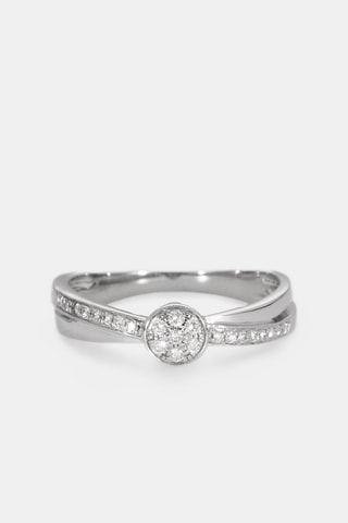 Bague - Or blanc 18 carats et diamants