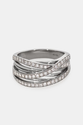 Bague - Or blanc 18 carats et diamants