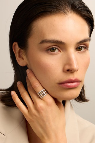 Bague - Or blanc 18 carats, Or jaune 18 carats et diamants