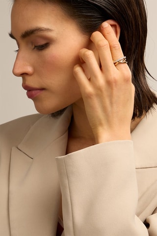 Bague - Or blanc 18 carats, Or jaune 18 carats et diamants
