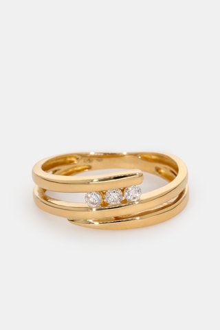 Bague - Or jaune 18 carats et diamants