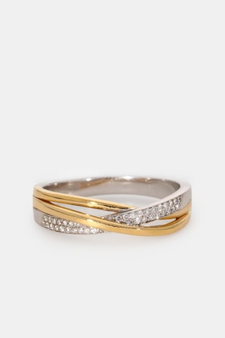 Bague - Or jaune 18 carats, Or blanc 18 carats et diamants