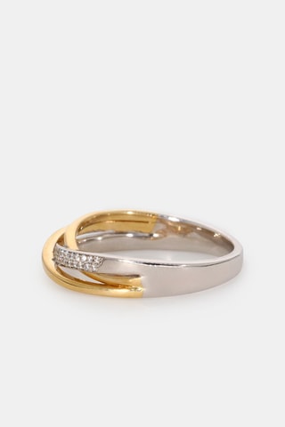 Bague - Or jaune 18 carats, Or blanc 18 carats et diamants