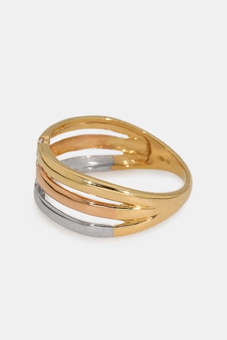Bague - Or blanc, or jaune et or rose 18 carats