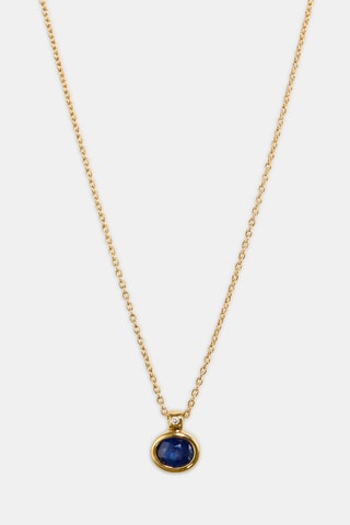 Collier - Or jaune 18 carats, saphir et diamants