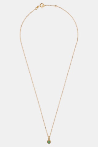 Collier - Or jaune 18 carats, émeraude et diamants