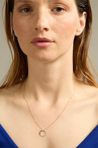 Collier - Or jaune 18 carats, Or blanc 18 carats et diamants