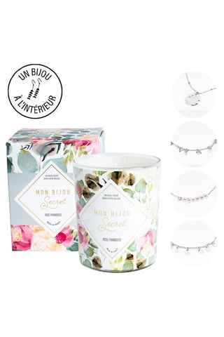 Bougie parfumée et bracelet Rose framboise