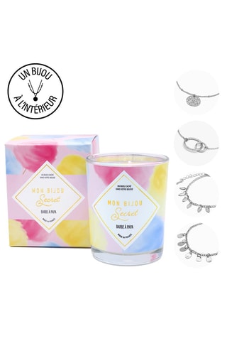 Bougie parfumée et bracelet  Barbe à papa
