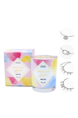 Bougie parfumée et bracelet  Barbe à papa