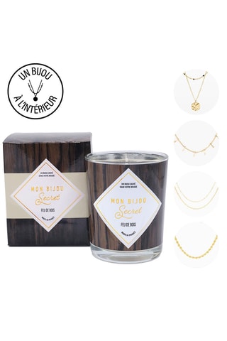 Bougie parfumée et collier  Feu de cheminée