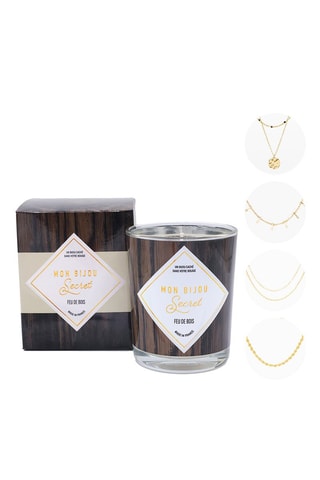 Bougie parfumée et collier  Feu de cheminée
