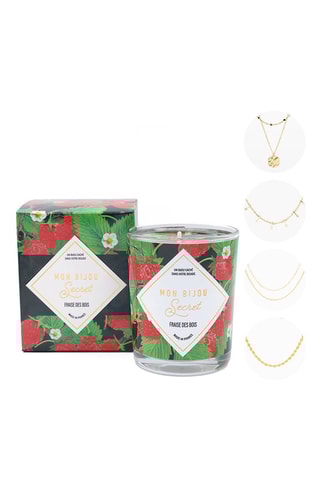 Bougie parfumée et collier  Fraise des bois
