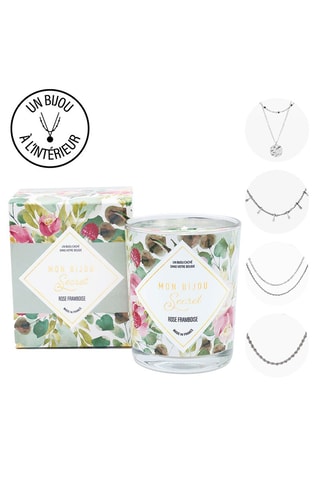 Bougie parfumée et collier Rose framboise
