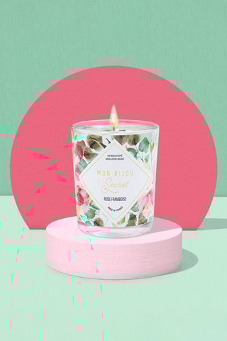 Bougie parfumée et collier Rose framboise
