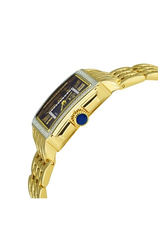 Montre à quartz en acier et diamants