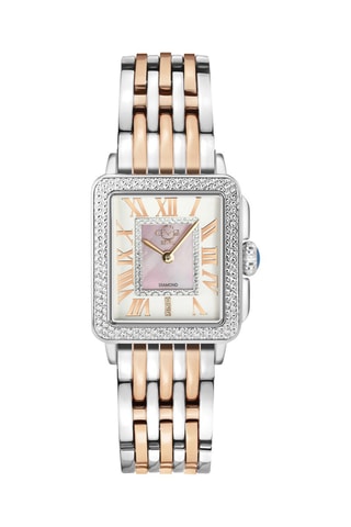 Montre à quartz en acier et diamants Padova