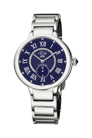 Montre à quartz en acier et diamants Rome - Compteur de petite seconde - Argenté