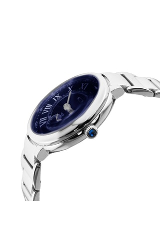 Montre à quartz en acier et diamants Rome - Compteur de petite seconde - Argenté