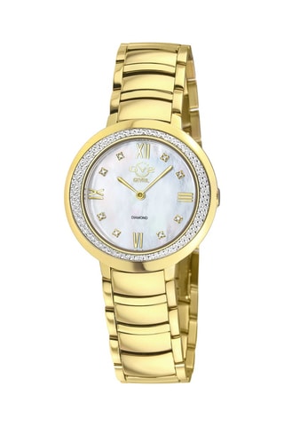 Montre à quartz en acier et diamants Amalfi