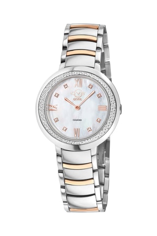 Montre à quartz en acier et diamants Amalfi