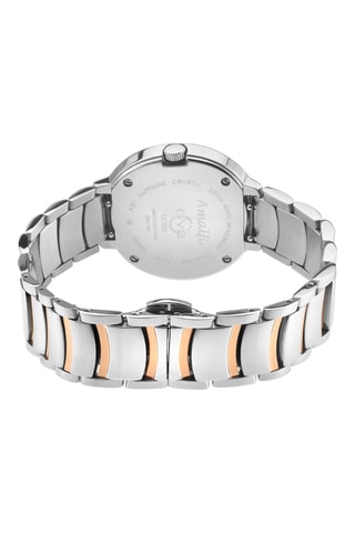 Montre à quartz en acier et diamants Amalfi