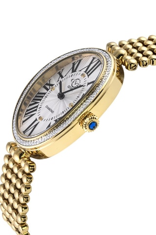 Montre à quartz en acier Navona - Diamants - Doré et blanc