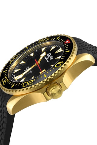 Montre Sellita SW200 Swiss Automatic Movement en caoutchouc - Noir et doré