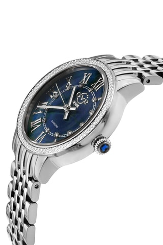 Montre à quartz en acier et diamants Astor III - Argenté