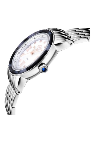 Montre à quartz en acier et diamants Marsala Tortoise - Argenté