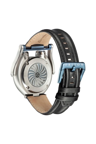 Montre automatique en cuir Ruben & Sons MD3G Triton - Noir et argenté