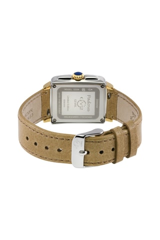 Montre à quartz en cuir, acier et diamants Padova