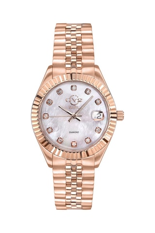 Montre à quartz en acier, nacre et diamants Naples