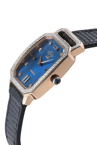 Montre à quartz en cuir et diamants Pavia