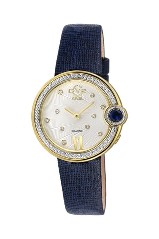 Montre à quartz en cuir et diamants Perugia