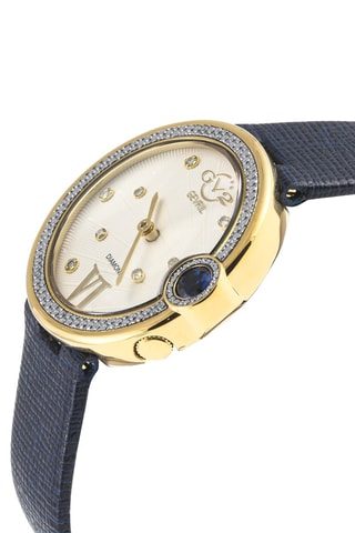 Montre à quartz en cuir et diamants Perugia