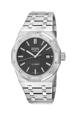 Montre automatique en acier - Argenté et noir