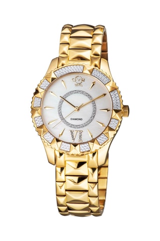 Montre à quartz en acier et diamants Venice