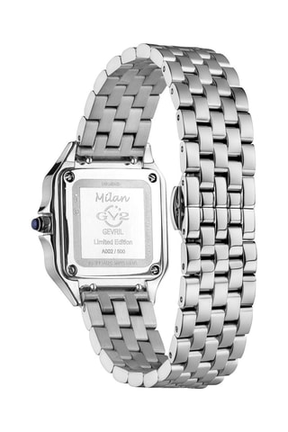 Montre à quartz en acier et diamants