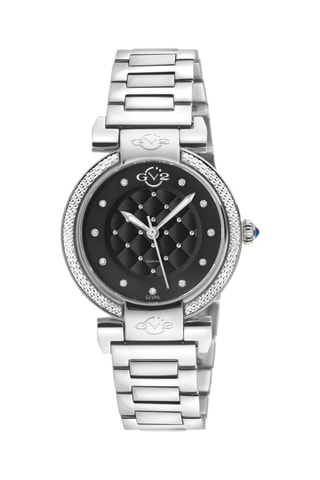 Montre à quartz en acier et diamants